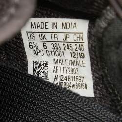 Pre Owned Yeezy x Adidas Black Knit Fabric Boost 350 V2 Cinder Sneakers Size 39 1/3