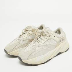 Pre Owned Yeezy x Adidas White Mesh and Suede Boost 700 Analog Sneakers Size 37 1/3