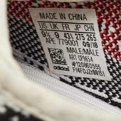 Yeezy x Adidas White/Black Knit Fabric Boost 350 V2 Zebra Sneakers Size 43 1/3