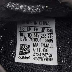 Pre Owned Yeezy x Adidas Black Knit Fabric Boost 350 V2 Static Black Sneakers Size 44 2/3
