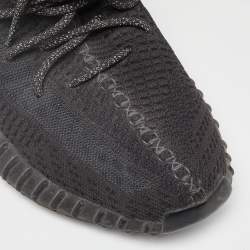 Pre Owned Yeezy x Adidas Black Knit Fabric Boost 350 V2 Static Black Sneakers Size 44 2/3