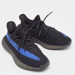 Pre Owned Yeezy x Adidas Black/Blue Knit Fabric Boost 350 v2vDazzling Blue Sneakers Size 44 2/3