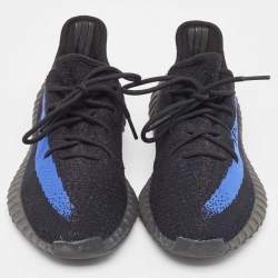 Pre Owned Yeezy x Adidas Black/Blue Knit Fabric Boost 350 v2vDazzling Blue Sneakers Size 44 2/3