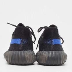 Pre Owned Yeezy x Adidas Black/Blue Knit Fabric Boost 350 v2vDazzling Blue Sneakers Size 44 2/3