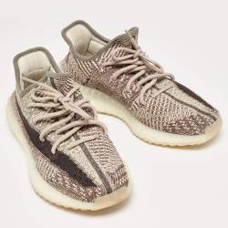 Yeezy x Adidas Beige/Brown Knit Fabric Boost 350 V2 Zyon Sneakers Size 40