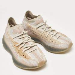 Pre Owned Yeezy x Adidas Grey/Brown Knit Fabric Boost 380 Pepper Sneakers Size 42 2/3