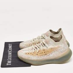 Pre Owned Yeezy x Adidas Grey/Brown Knit Fabric Boost 380 Pepper Sneakers Size 42 2/3