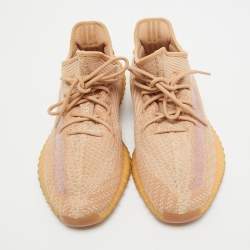 Yeezy x Adidas Beige Knit Fabric Boot 350 v2 Clay Sneakers Size 46 1/3 