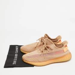 Yeezy x Adidas Beige Knit Fabric Boot 350 v2 Clay Sneakers Size 46 1/3 