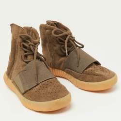 Yeezy x Adidas Brown Suede Boost 750 High Top Sneakers Size 40