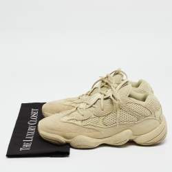 Pre Owned Yeezy x Adidas Light Yellow Suede and Mesh 500 Super Moon Sneakers Size 43 1/3