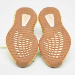 Pre Owned Yeezy x Adidas Neon Yellow Knit Fabric Boost 350 V2 Semi Frozen Yellow Sneakers Size 42 2/3