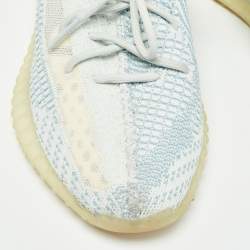 Yeezy x Adidas White/Green Knit Fabric Boost 350 V2 Cloud White Non Reflective Sneakers Size 44