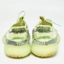 Yeezy x Adidas Neon Yellow Knit Fabric Boost 350 V2 Semi Frozen Yellow Sneakers Size 43 2/3