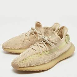 Yeezy x Adidas Light Yellow Knit Fabric Boost 350 V2 Butter Sneakers Size 44