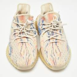 Pre Owned Yeezy x Adidas Multicolor Knit Fabric Boost 350 V2 Mx-Oat Sneakers Size 46 2/3