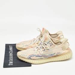 Pre Owned Yeezy x Adidas Multicolor Knit Fabric Boost 350 V2 Mx-Oat Sneakers Size 46 2/3