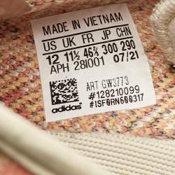 Pre Owned Yeezy x Adidas Multicolor Knit Fabric Boost 350 V2 Mx-Oat Sneakers Size 46 2/3