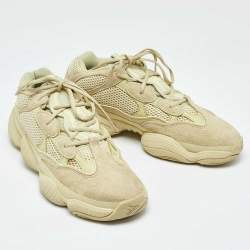 Yeezy x Adidas Light Yellow Suede and Mesh Yeezy 500 Low Top Sneakers Size 45.5