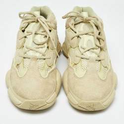 Yeezy x Adidas Light Yellow Suede and Mesh Yeezy 500 Low Top Sneakers Size 45.5