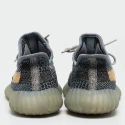 Pre Owned Yeezy x Adidas Blue Knit Fabric Boost 350 V2 Ash Blue Sneakers Size 40 2/3