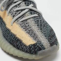 Pre Owned Yeezy x Adidas Blue Knit Fabric Boost 350 V2 Ash Blue Sneakers Size 40 2/3