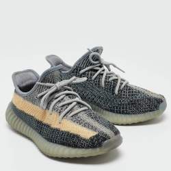 Pre Owned Yeezy x Adidas Blue Knit Fabric Boost 350 V2 Ash Blue Sneakers Size 40 2/3