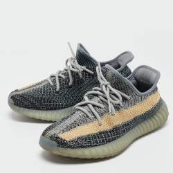 Pre Owned Yeezy x Adidas Blue Knit Fabric Boost 350 V2 Ash Blue Sneakers Size 40 2/3