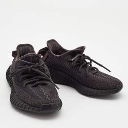 Yeezy x Adidas Black Knit Fabric Boost 350 V2 Black Non-Reflective Sneakers Size 36 2/3