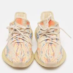 Pre Owned Yeezy x Adidas Multicolor Knit Fabric Boost 350 V2 MX Oat Sneakers Size 38 2/3