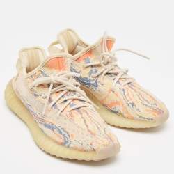 Pre Owned Yeezy x Adidas Multicolor Knit Fabric Boost 350 V2 MX Oat Sneakers Size 38 2/3