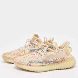 Pre Owned Yeezy x Adidas Multicolor Knit Fabric Boost 350 V2 MX Oat Sneakers Size 38 2/3