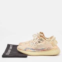 Pre Owned Yeezy x Adidas Multicolor Knit Fabric Boost 350 V2 MX Oat Sneakers Size 38 2/3