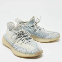 Yeezy x Adidas Blue Knit Fabric Boost 350 V2 Cloud White Non Reflective Sneakers Size 38 2/3