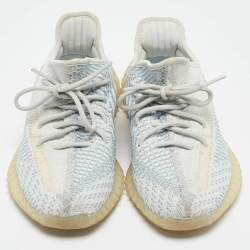 Yeezy x Adidas Blue Knit Fabric Boost 350 V2 Cloud White Non Reflective Sneakers Size 38 2/3