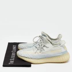 Yeezy x Adidas Blue Knit Fabric Boost 350 V2 Cloud White Non Reflective Sneakers Size 38 2/3