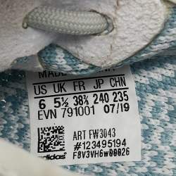 Yeezy x Adidas Blue Knit Fabric Boost 350 V2 Cloud White Non Reflective Sneakers Size 38 2/3