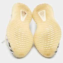 Pre Owned Yeezy x Adidas White/Black Knit Fabric Boost 350 V2 Zebra Sneakers Size 39 1/3