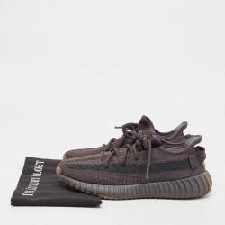 Yeezy x Adidas Black Knit Fabric Boost 350 V2 Cinder Non Reflective Sneakers Size 39 1/3