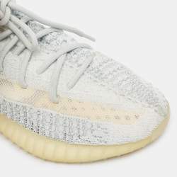 Yeezy x Adidas White/Grey Knit Fabric Boost 350 V2 Cloud White Reflective Sneakers Size 39 1/3