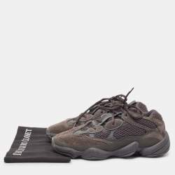 Pre Owned Yeezy x Adidas Black/Grey Mesh and Suede Yeezy Boost 500 Utility Black Sneakers Size 39 1/3