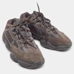 Pre Owned Yeezy x Adidas Black/Grey Mesh and Suede Yeezy Boost 500 Utility Black Sneakers Size 39 1/3