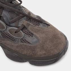 Pre Owned Yeezy x Adidas Black/Grey Mesh and Suede Yeezy Boost 500 Utility Black Sneakers Size 39 1/3