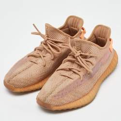 Yeezy x Adidas Orange Knit Fabric Boost 350 V2 Clay Sneakers Size 44 2/3