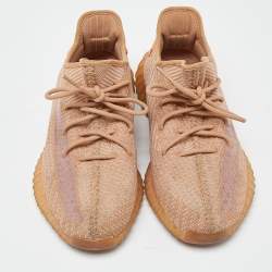 Yeezy x Adidas Orange Knit Fabric Boost 350 V2 Clay Sneakers Size 44 2/3