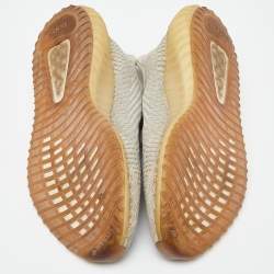 Pre Owned Yeezy x Adidas Two Tone Knit Fabric Boost 350 V2 Citrin Sneakers Size 44