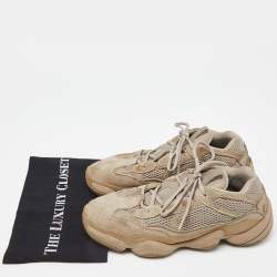 Yeezy x Adidas Beige Mesh and Suede 500 Taupe Light Sneakers Size 43 1/3