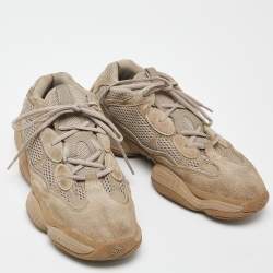 Yeezy x Adidas Beige Mesh and Suede 500 Taupe Light Sneakers Size 43 1/3