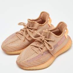 Yeezy x Adidas Orange Knit Fabric Boost 350 V2 Clay Sneakers Size 37 1/3