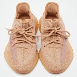 Yeezy x Adidas Orange Knit Fabric Boost 350 V2 Clay Sneakers Size 37 1/3